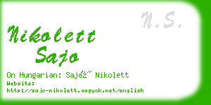 nikolett sajo business card